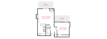 a floor plan of a house with a bedroom and a living room