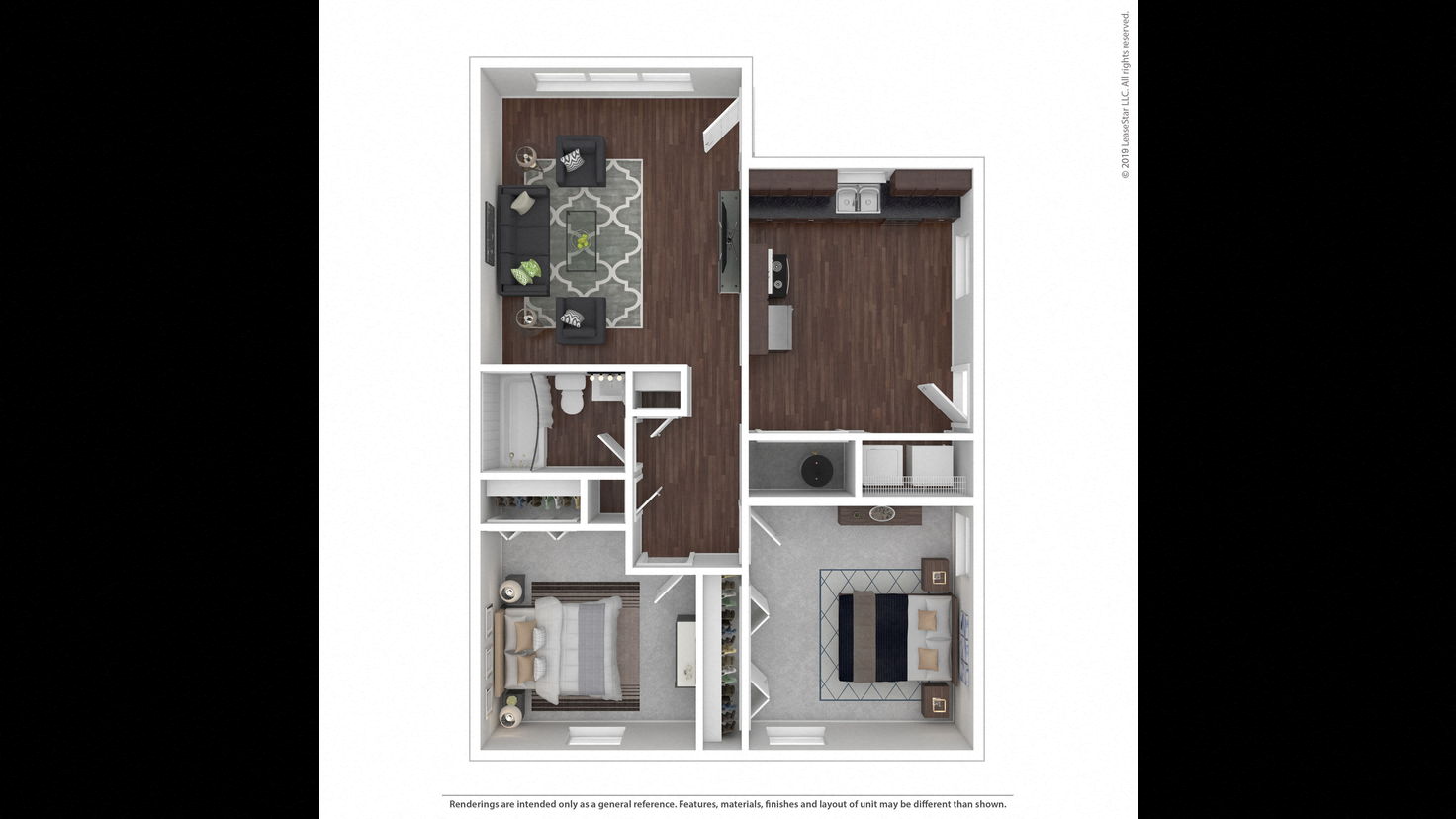 a floor plan of a 1 bedroom apartment at Stonebrook of Franklin, Franklin