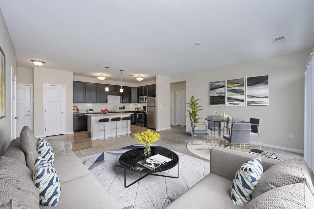 Living room at Monmouth Row Apartments, Newport, KY, 41071