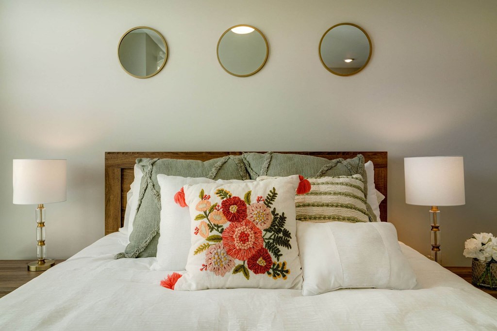 Bedroom With Pillows at Adelphi Quarter, Columbus, 43203