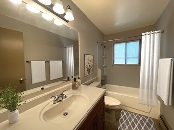 a bathroom with a sink and a toilet - Photo Gallery 17