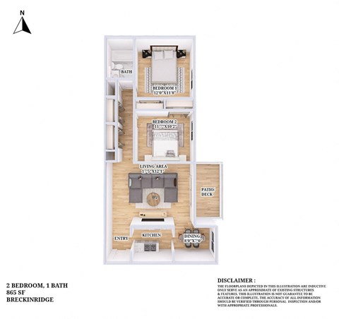 Floor plan of a unit with a bedroom and a bathroom