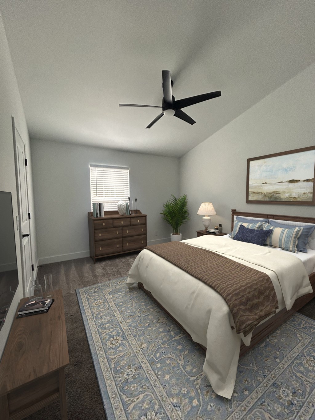 a bedroom with a ceiling fan a bedroom with a ceiling fan at Ivy Hills Living Spaces, Cincinnati, OH