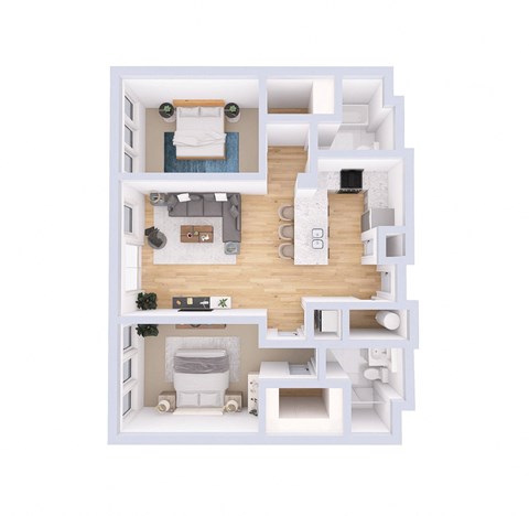a floor plan of a house with a bedroom and a bathroom