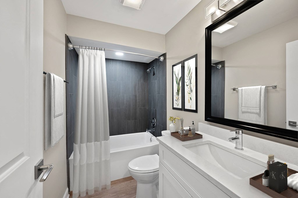 a bathroom with a sink toilet and a shower at Indian Creek Apartments*, Cincinnati, Ohio