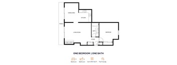 1 Bed 1 Bath Floorplan at Trails at Mariemont, Cincinnati, OH, 45227