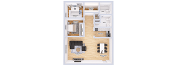 a view of the floor plan of a modern apartment