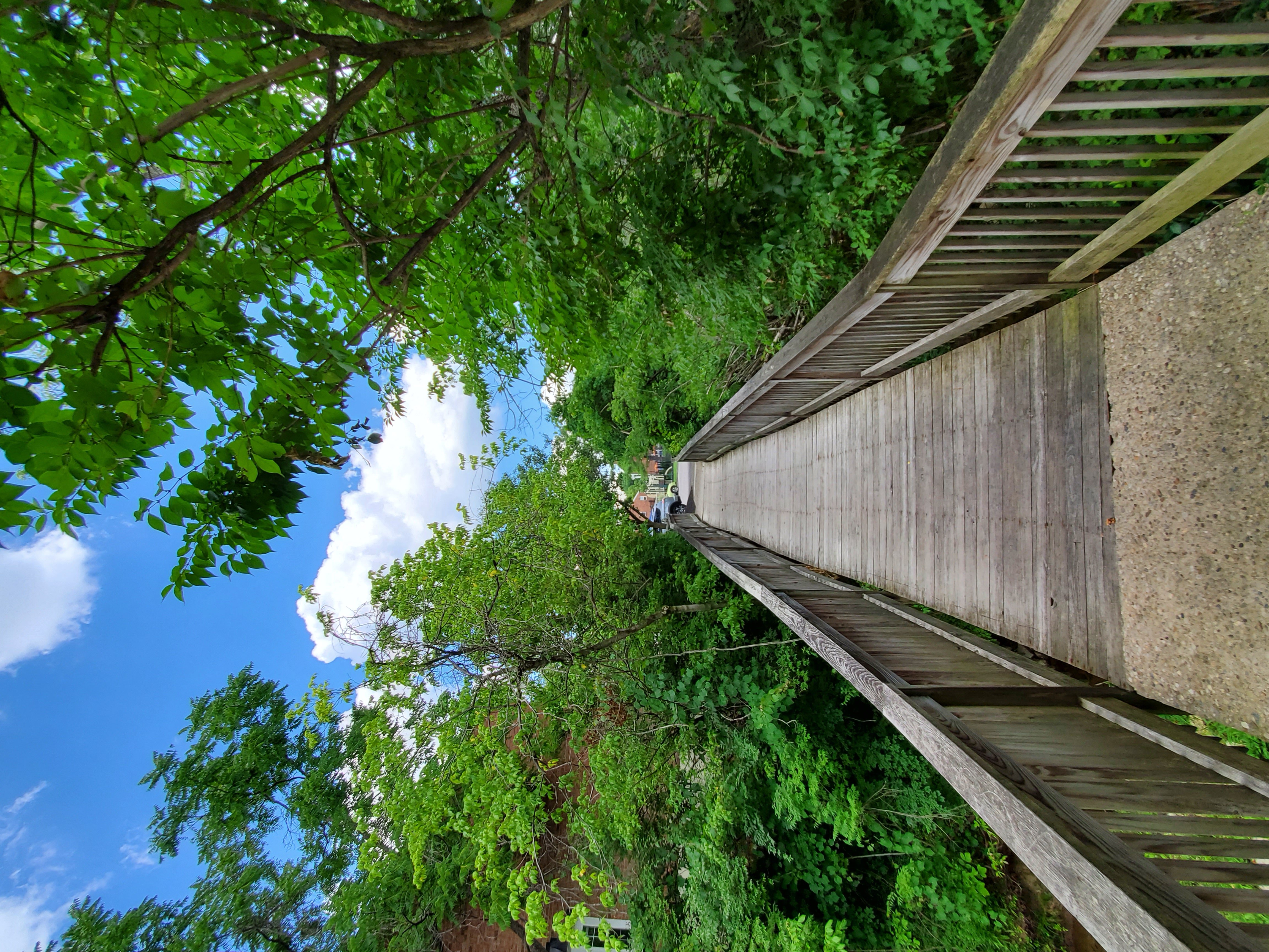 Train track next to a bridge and some trees at Indian Creek Apartments, Cincinnati