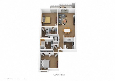 2 bed 2 bath floor plan E  at Wrights Point, Ft Wright, KY