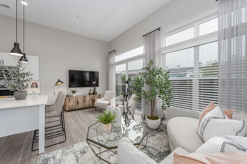 Apartments Near Liberty Township for Rent - Liberty Center - Living Room with Wood-Style Flooring - Photo Gallery 1