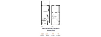 2 Bedroom 1.5 Bath Floorplan at Trails at Mariemont, Cincinnati, OH