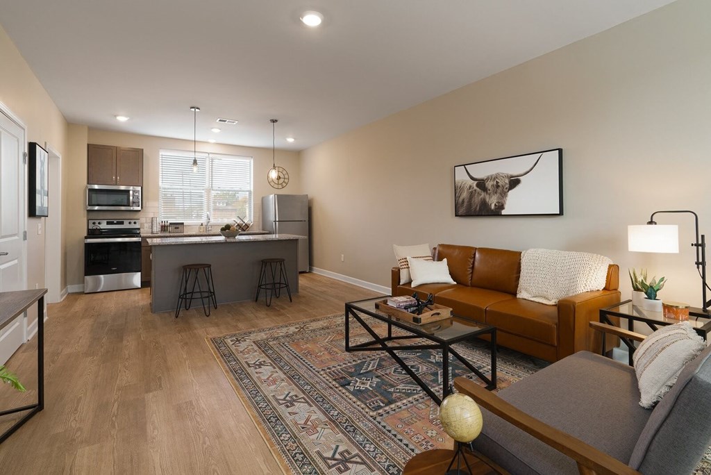 Living Room With Kitchen at Adelphi Quarter, Columbus, OH, 43203