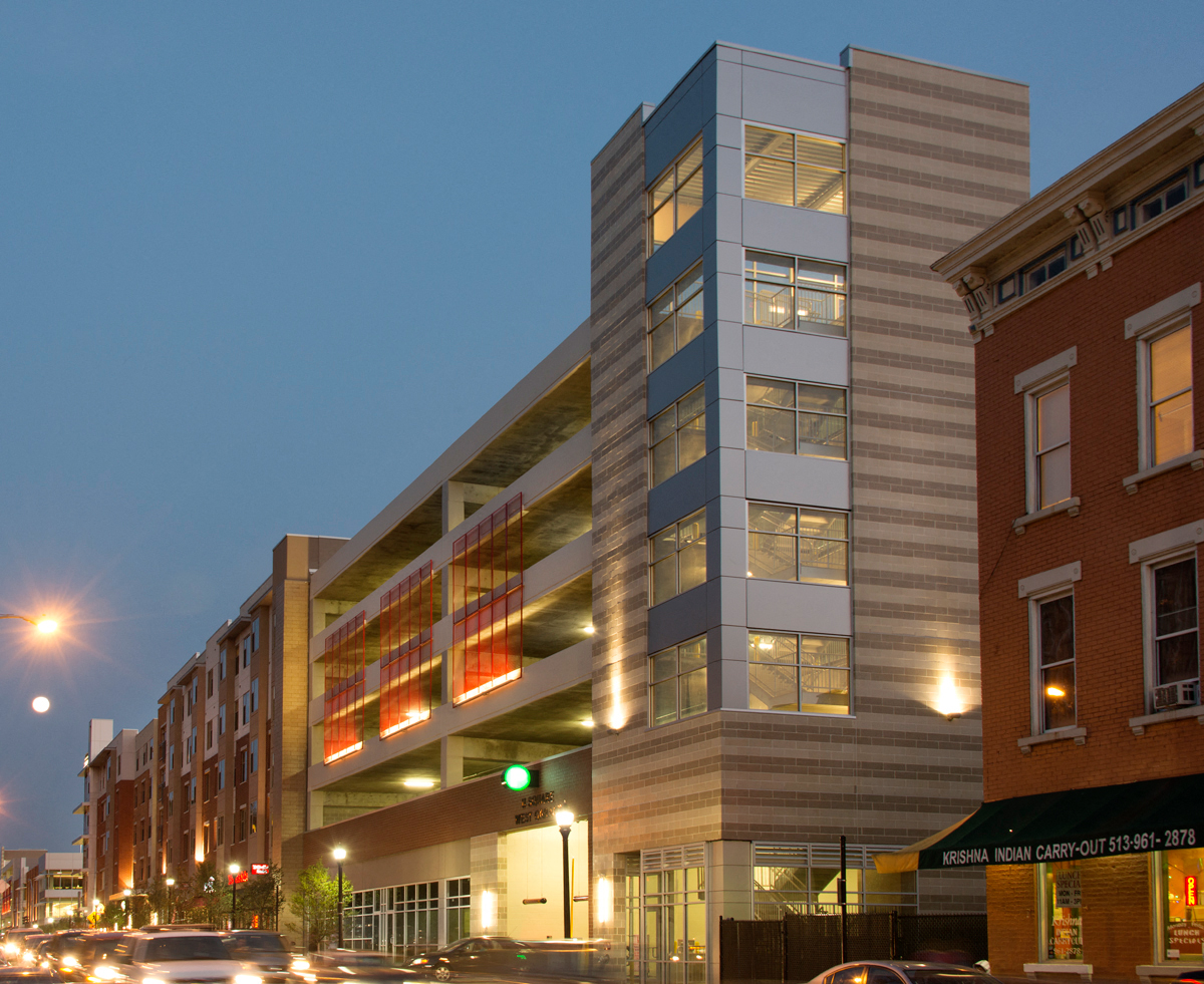 a night view of a building on a city street