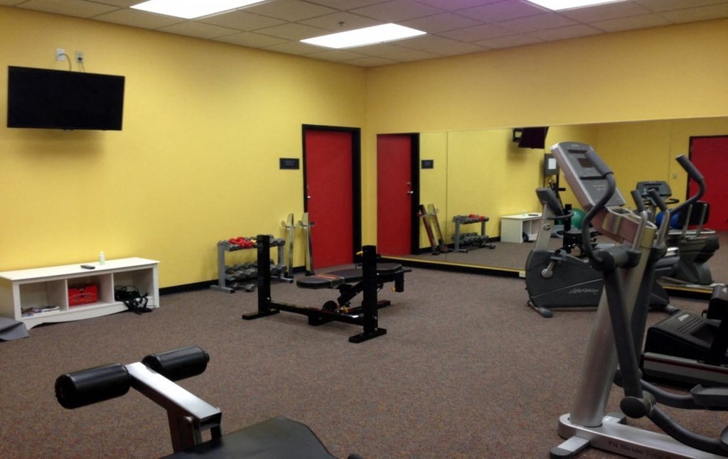 the gym in our new office is ready for you to use