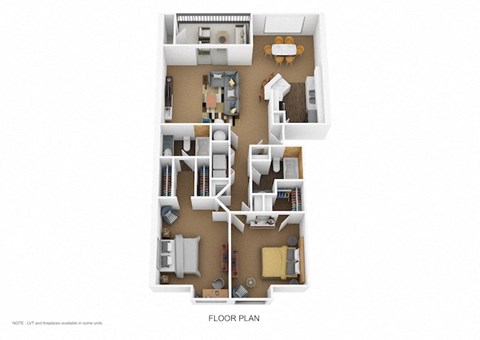 2 bed 2 bath floor plan F  at Wrights Point, Ft Wright, KY, 41011