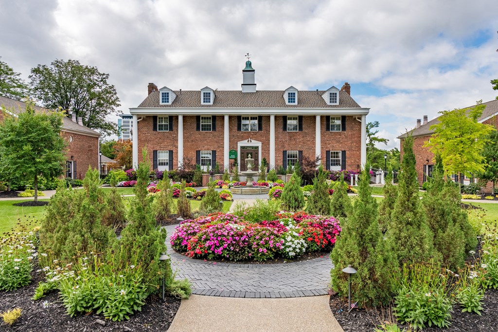 Property Exterior with Flowers at Indian Creek Apartments, Cincinnati, OH, 45236