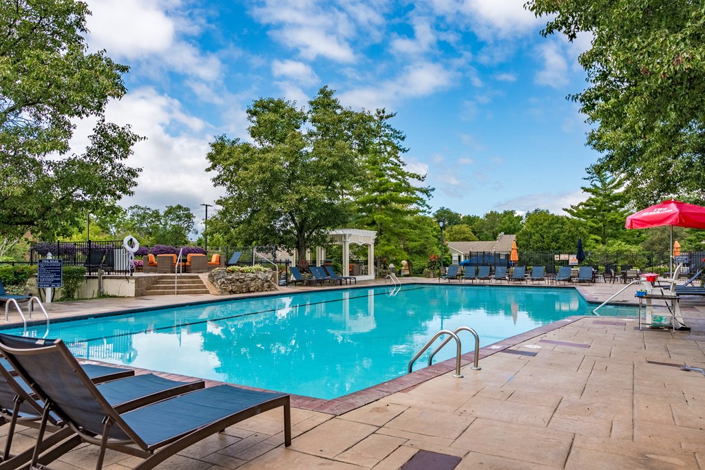 Resort-style swimming pool at Indian Creek Apartments, Cincinnati, OH, 45236
