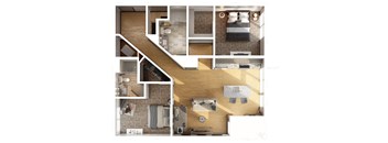 Allen Floor Plan at 303 Front St Apartments, Columbus, 43215