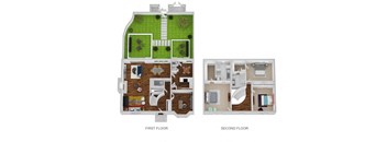 Appleby Floor Plan at Indian Creek Apartments, Cincinnati, Ohio