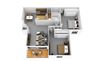 2 Bedroom 1 Bathroom Floor Plan 2 Bedroom 1 Bathroom Floor Plan at Fox Run, Dayton