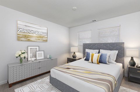 Comfortable Bedroom at Coldwater Flats, Evansville, IN