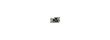 A pixelated image of a room with a bed, desk, and chair.