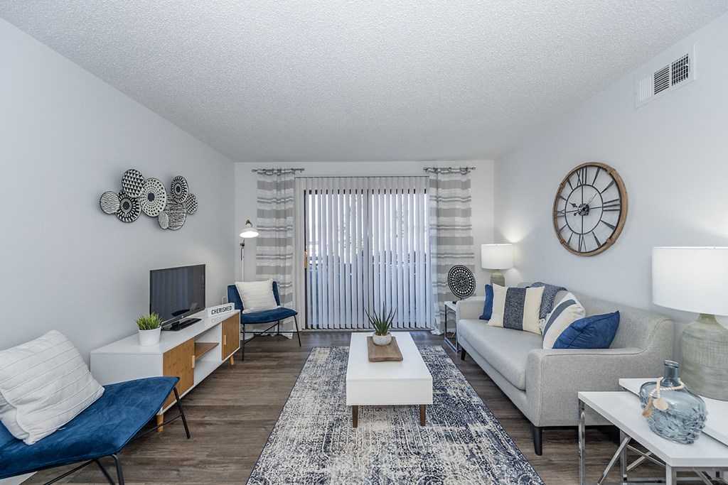 Living room area with Luxury Vinyl Plank Flooring
