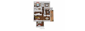Blair I & II Floor Plan at Indian Creek Apartments, Cincinnati