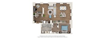 1 bed 1 bath A24P Floor Plan at Sky Central, Cincinnati