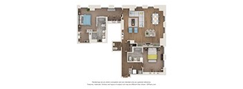 2 bed 2.5 bathC5P Floor Plan at Sky Central, Ohio, 45202