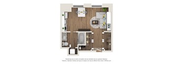 Studio N Floor Plan at Sky Central, Cincinnati, 45202