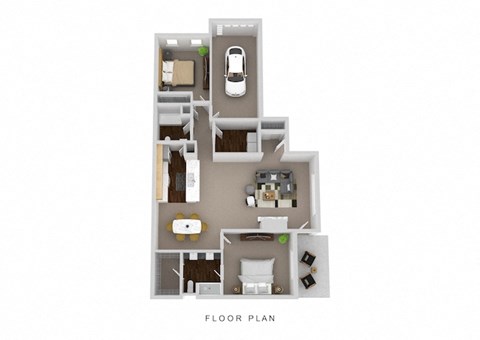2 bed 2 bathroom floor plan at Bishops Gate, Ohio, 45249