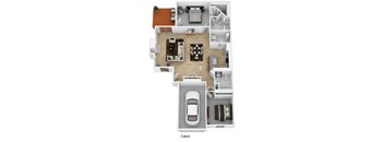 2 bed 2 bathroom floor plan at Falls at Landen, Maineville