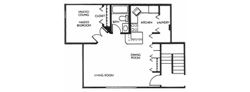 A black and white image of a floor plan for a house.