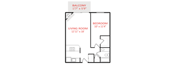 a floor plan of a bedroom apartment