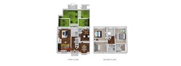 Carriage House Floor Plan at Indian Creek Apartments, Ohio