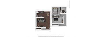 2 Bed 2 Bath Floorplan at Timbercreek Apts, Columbus