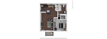 1 Bed 1 Bath Floorplan at Timbercreek Apts, Columbus Ohio
