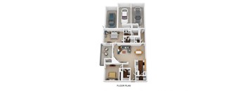 2 bedroom 2 bathroom floor plan B at Bishops Gate, Cincinnati, OH