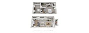 Two Bed Floorplan at College Park, Columbus, OH