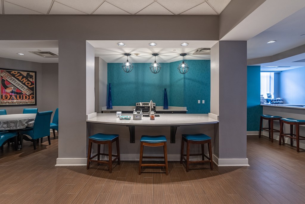 Gourmet Kitchen With Island at Renaissance at the Power Building, Cincinnati, OH