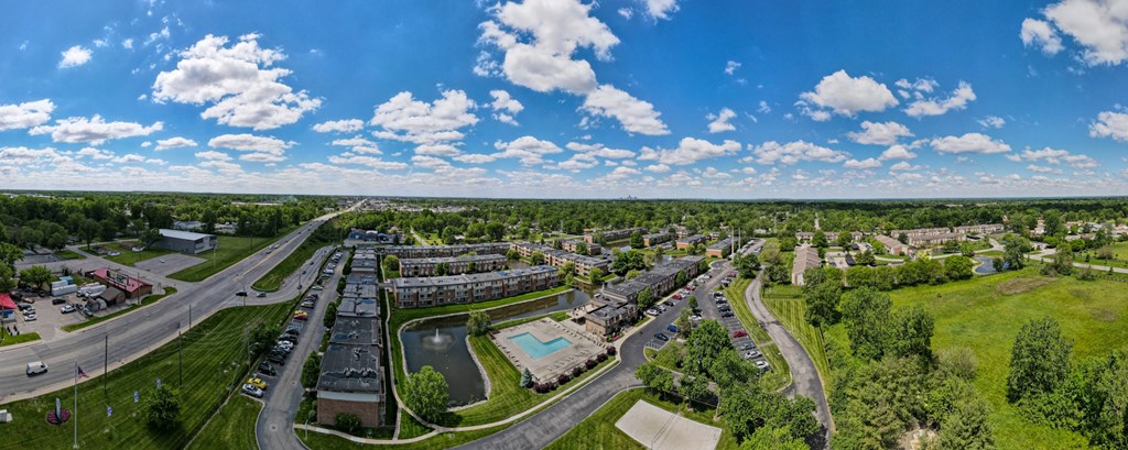 Aerial view of our community at Lawrence Landing, Indianapolis, Indiana