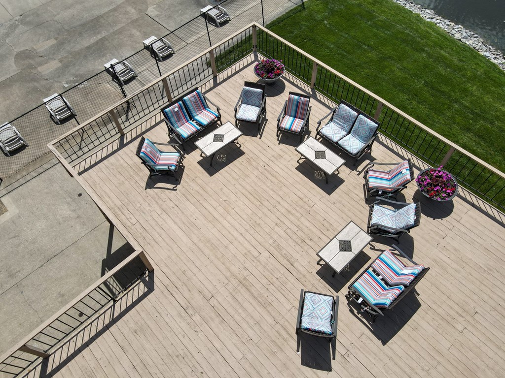 Stylish office deck at Lawrence Landing, Indianapolis, IN