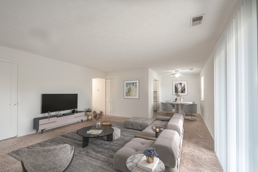 Modern Living Room at Meridian Court South, Indianapolis Indiana