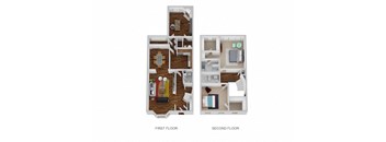 Davenport Floor Plan at Indian Creek Apartments, Ohio, 45236
