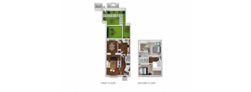 Derby Floor Plan at Indian Creek Apartments, Cincinnati, OH, 45236