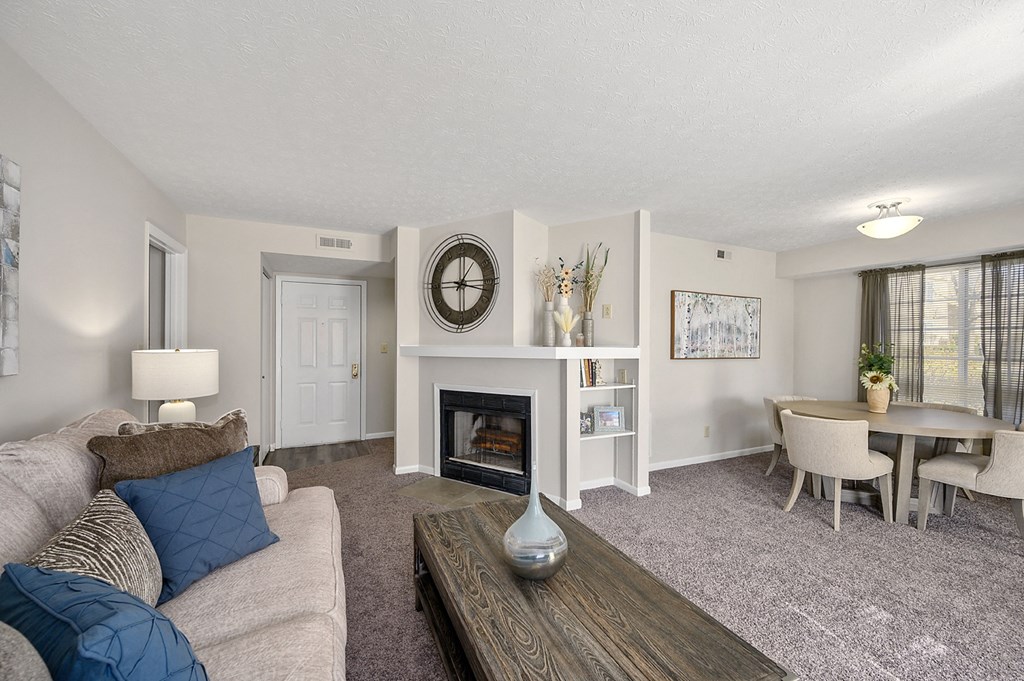 Living Space With Fireplace at Enclave, Beavercreek, Ohio