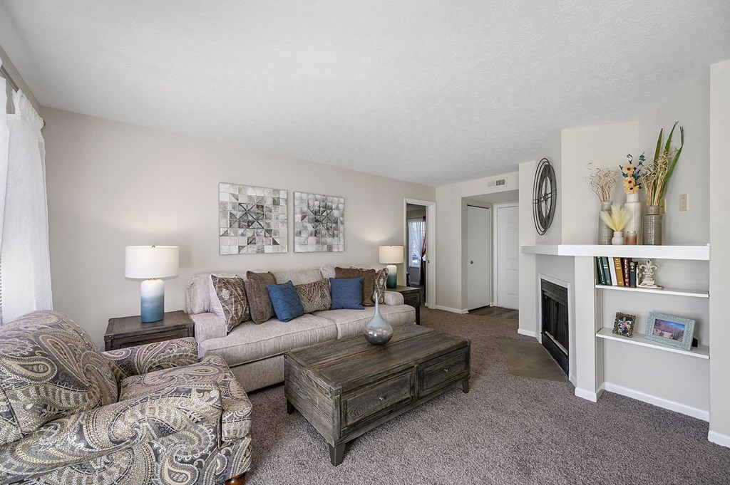 Model Living Room at Enclave, Beavercreek, OH, 45431