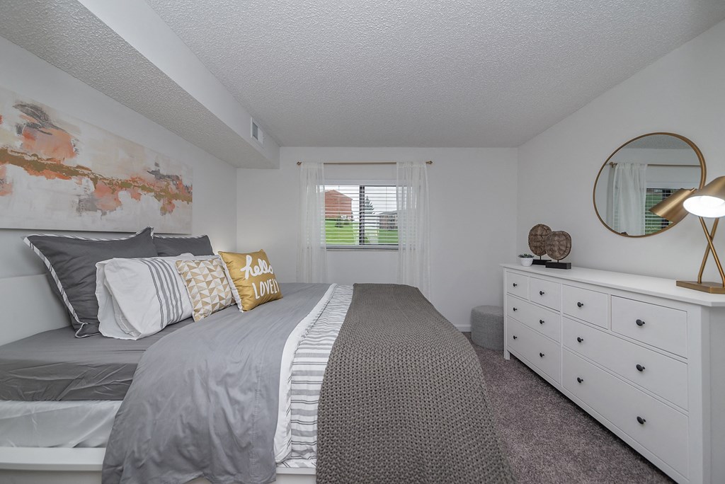Beautiful Bright Bedroom With Wide Windows at Fox Run, Dayton