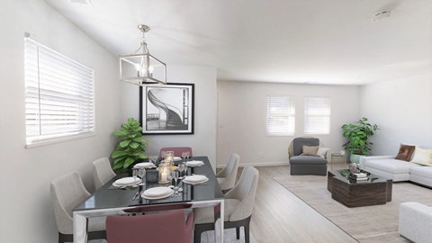 Living Room With Dining Area at Coldwater Flats, Evansville, IN, 47714